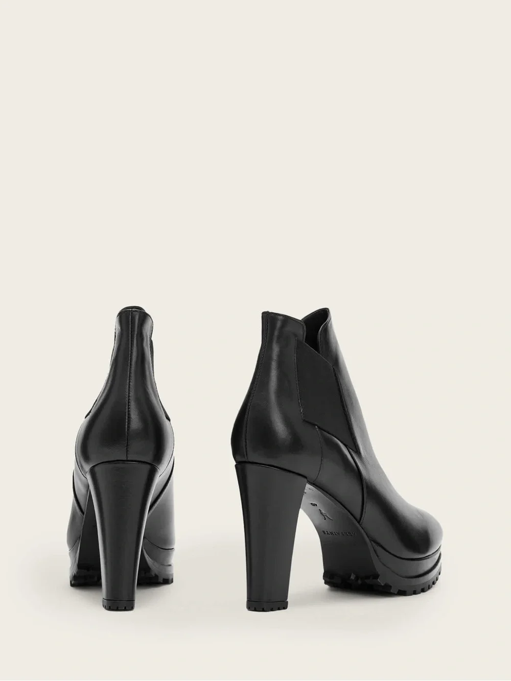 All Saints Sarris Leather Ankle Boots in Black